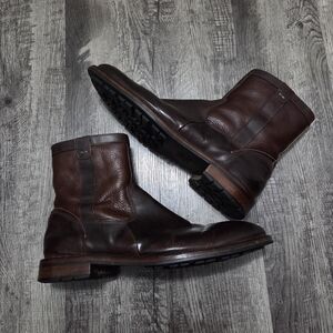 J&M Men's Brown Leather Ankle Boots 10. 5